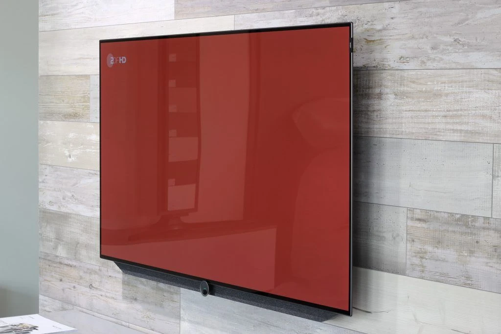 Flat screen TV mounted on the wall