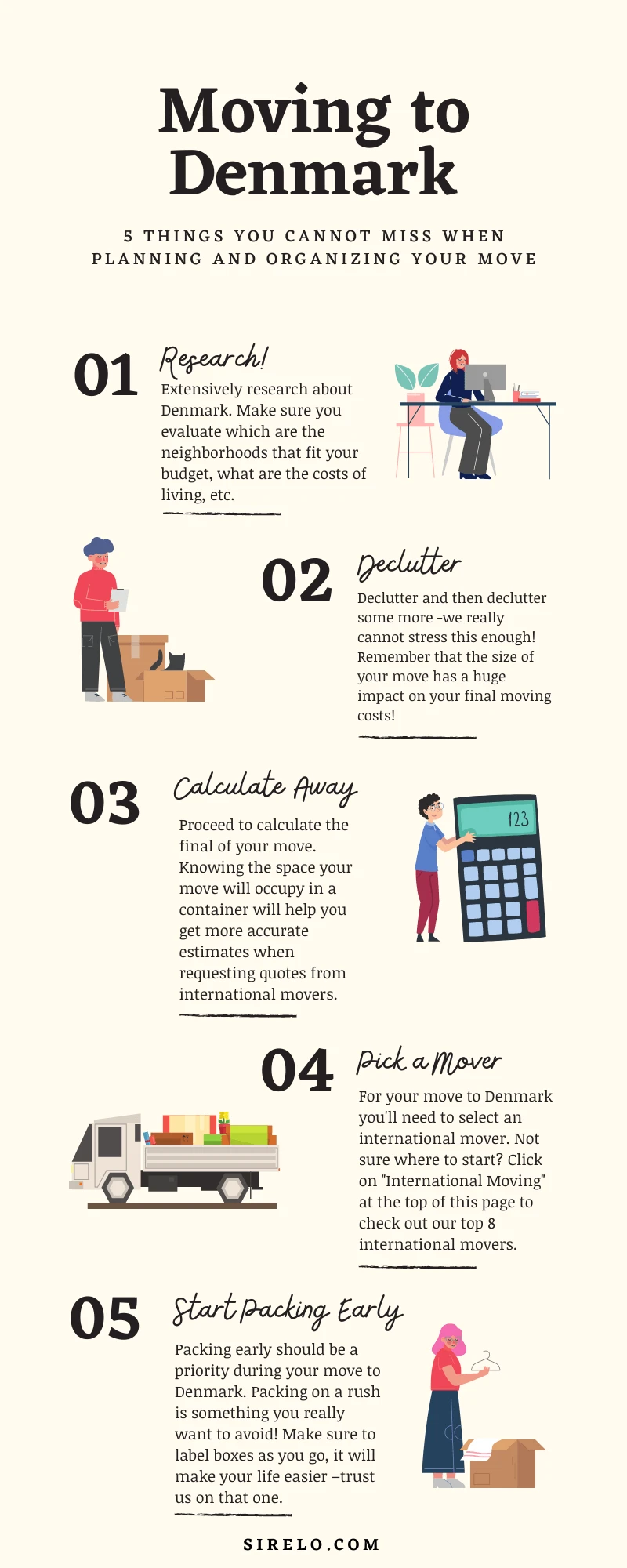 Brief checklist containing the main points you cannot forget to do when moving to Denmark