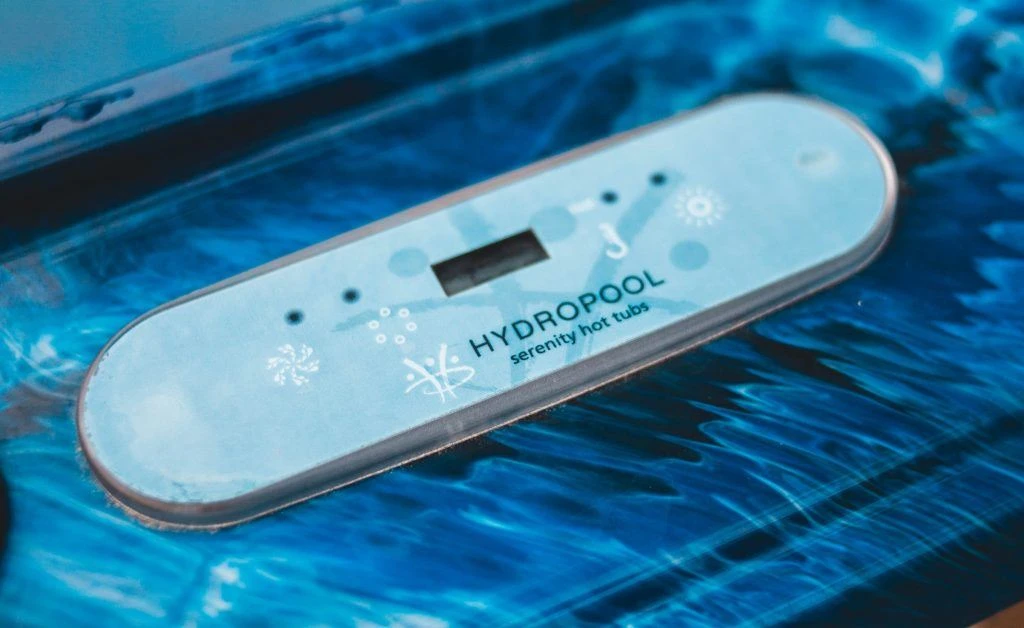 close up on hot tub control panel